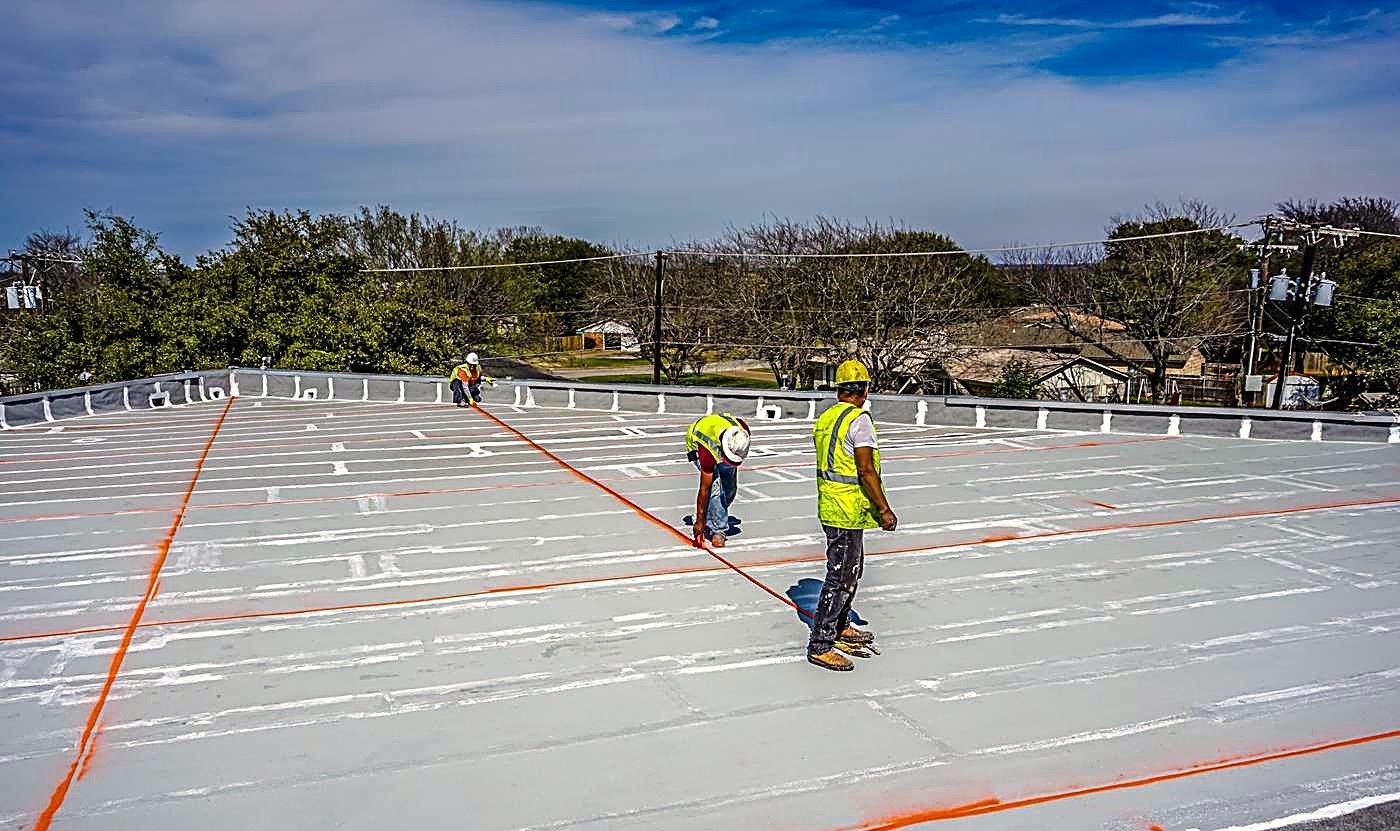 Stevan Buren Roofing, Windows, and Flooring crew at work
